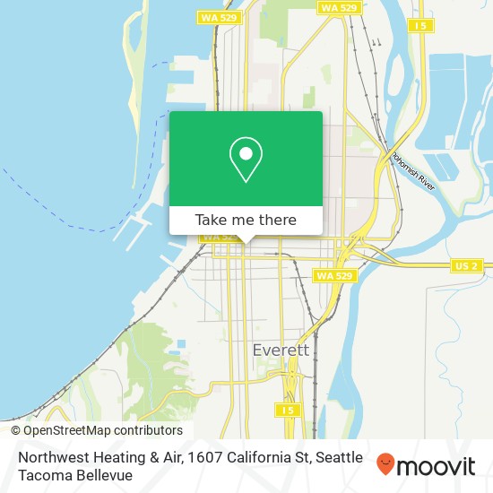 Northwest Heating & Air, 1607 California St map