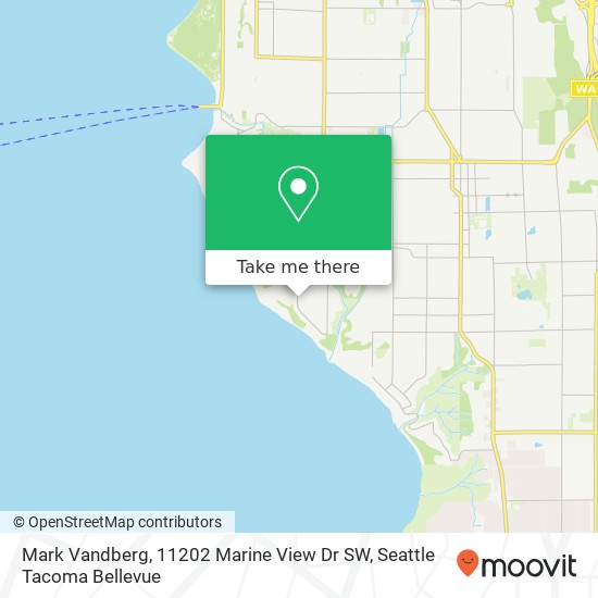 Mapa de Mark Vandberg, 11202 Marine View Dr SW