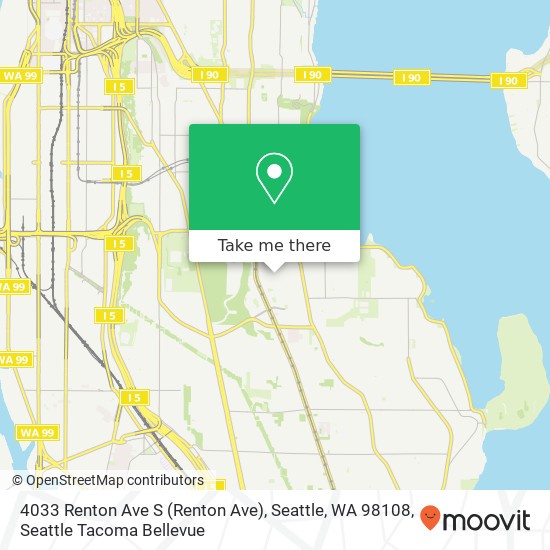 Mapa de 4033 Renton Ave S (Renton Ave), Seattle, WA 98108