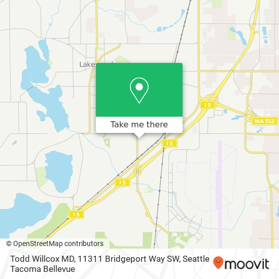 Mapa de Todd Willcox MD, 11311 Bridgeport Way SW
