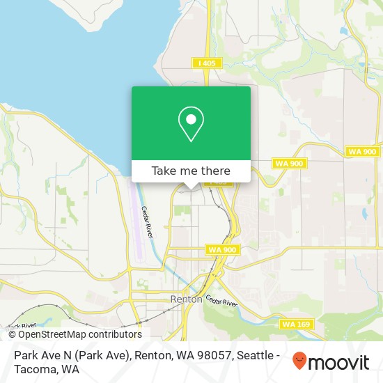 Mapa de Park Ave N (Park Ave), Renton, WA 98057