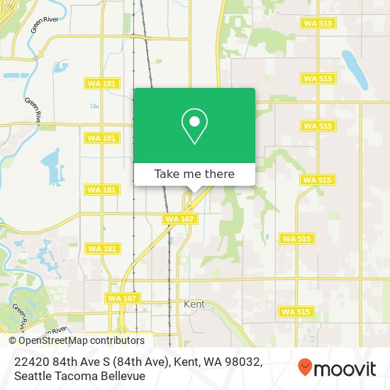 Mapa de 22420 84th Ave S (84th Ave), Kent, WA 98032