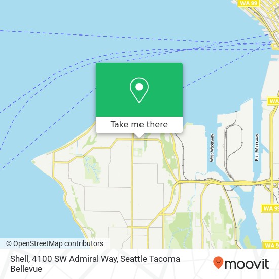Shell, 4100 SW Admiral Way map
