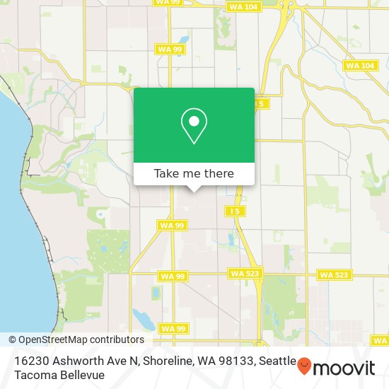 Mapa de 16230 Ashworth Ave N, Shoreline, WA 98133