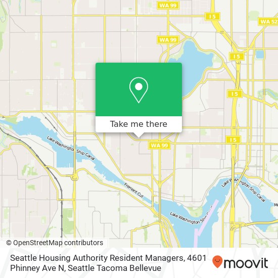 Mapa de Seattle Housing Authority Resident Managers, 4601 Phinney Ave N