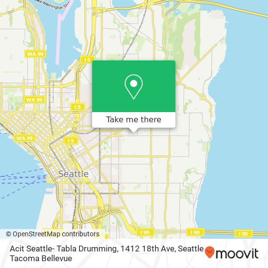 Mapa de Acit Seattle- Tabla Drumming, 1412 18th Ave