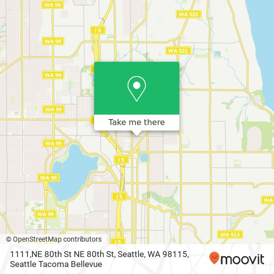 Mapa de 1111,NE 80th St NE 80th St, Seattle, WA 98115