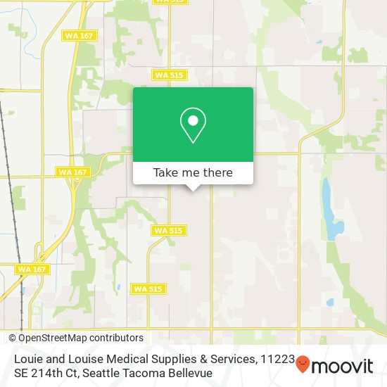 Mapa de Louie and Louise Medical Supplies & Services, 11223 SE 214th Ct