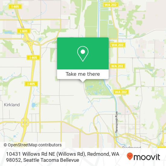 Mapa de 10431 Willows Rd NE (Willows Rd), Redmond, WA 98052