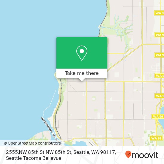 Mapa de 2555,NW 85th St NW 85th St, Seattle, WA 98117