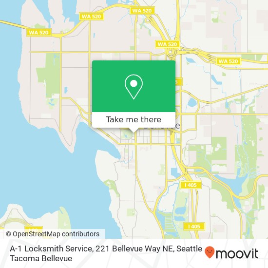 A-1 Locksmith Service, 221 Bellevue Way NE map