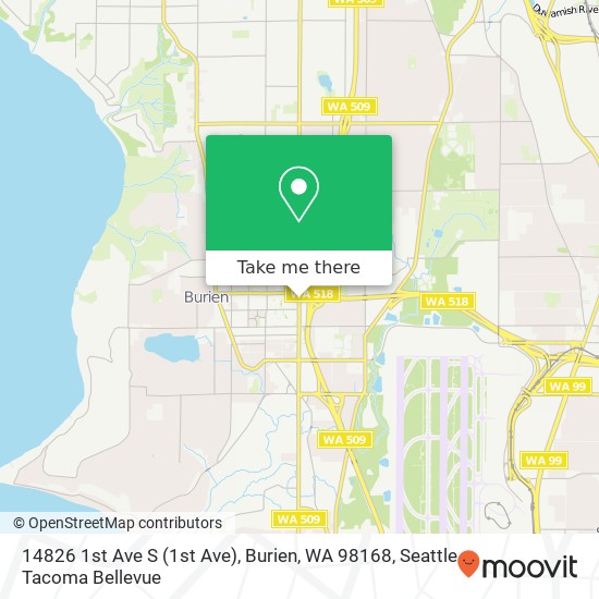 Mapa de 14826 1st Ave S (1st Ave), Burien, WA 98168