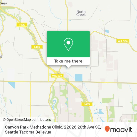 Mapa de Canyon Park Methadone Clinic, 22026 20th Ave SE