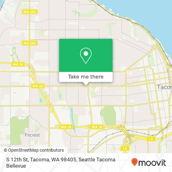 Mapa de S 12th St, Tacoma, WA 98405