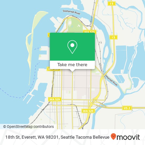 Mapa de 18th St, Everett, WA 98201