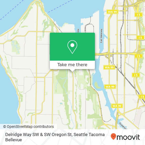 Delridge Way SW & SW Oregon St map