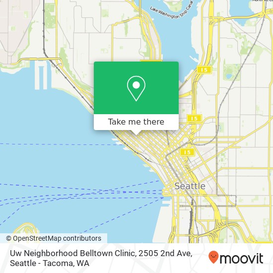 Mapa de Uw Neighborhood Belltown Clinic, 2505 2nd Ave