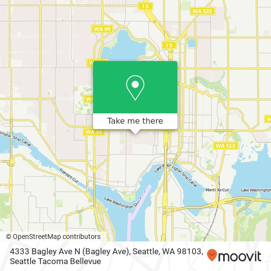 4333 Bagley Ave N (Bagley Ave), Seattle, WA 98103 map