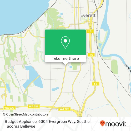 Budget Appliance, 6004 Evergreen Way map