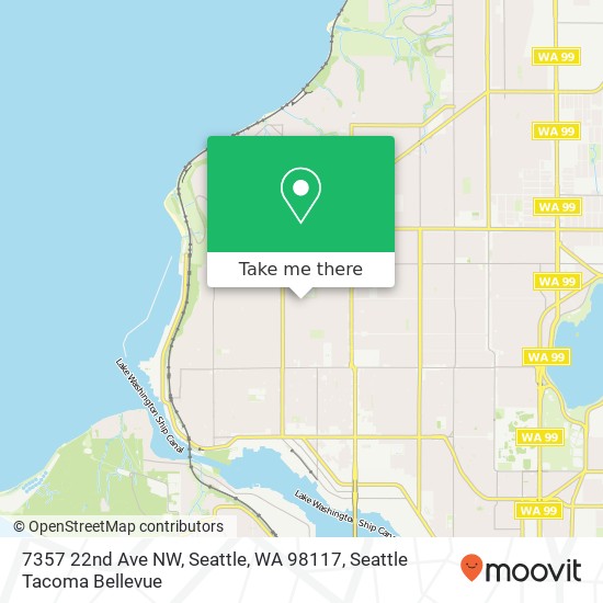 Mapa de 7357 22nd Ave NW, Seattle, WA 98117