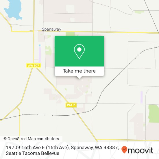 Mapa de 19709 16th Ave E (16th Ave), Spanaway, WA 98387