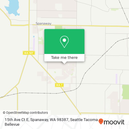 Mapa de 15th Ave Ct E, Spanaway, WA 98387