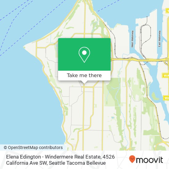 Mapa de Elena Edington - Windermere Real Estate, 4526 California Ave SW