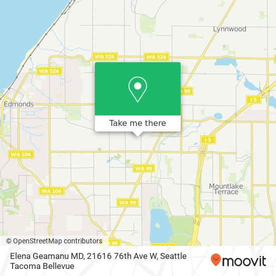 Mapa de Elena Geamanu MD, 21616 76th Ave W