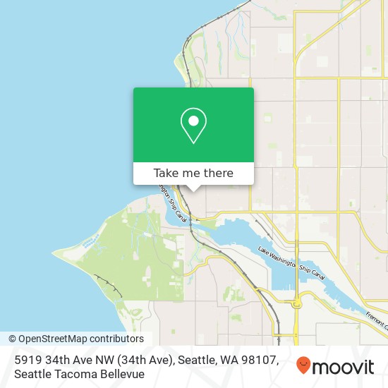 Mapa de 5919 34th Ave NW (34th Ave), Seattle, WA 98107
