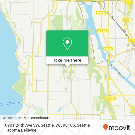 Mapa de 6901 24th Ave SW, Seattle, WA 98106