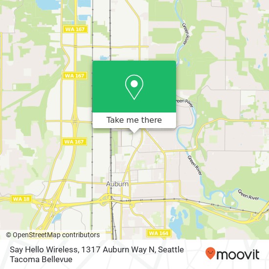 Mapa de Say Hello Wireless, 1317 Auburn Way N