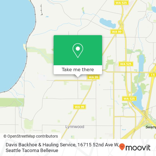 Mapa de Davis Backhoe & Hauling Service, 16715 52nd Ave W