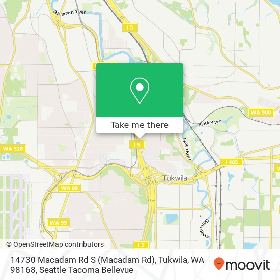 Mapa de 14730 Macadam Rd S (Macadam Rd), Tukwila, WA 98168