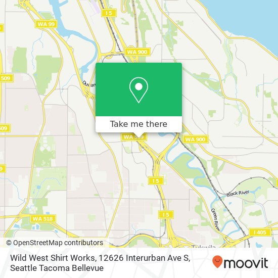 Mapa de Wild West Shirt Works, 12626 Interurban Ave S