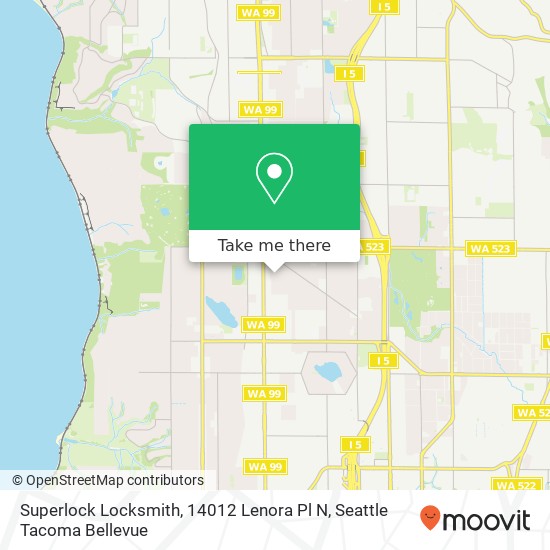 Mapa de Superlock Locksmith, 14012 Lenora Pl N