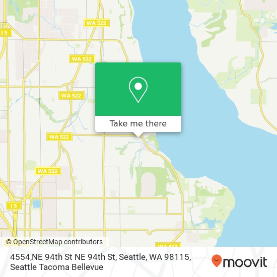 Mapa de 4554,NE 94th St NE 94th St, Seattle, WA 98115