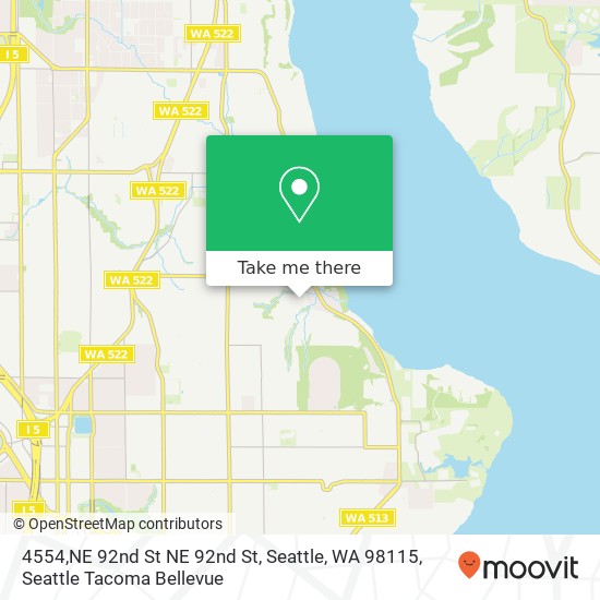 Mapa de 4554,NE 92nd St NE 92nd St, Seattle, WA 98115