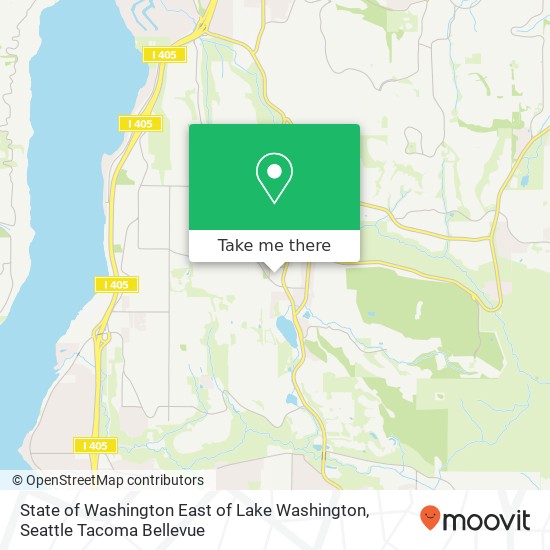 State of Washington East of Lake Washington map