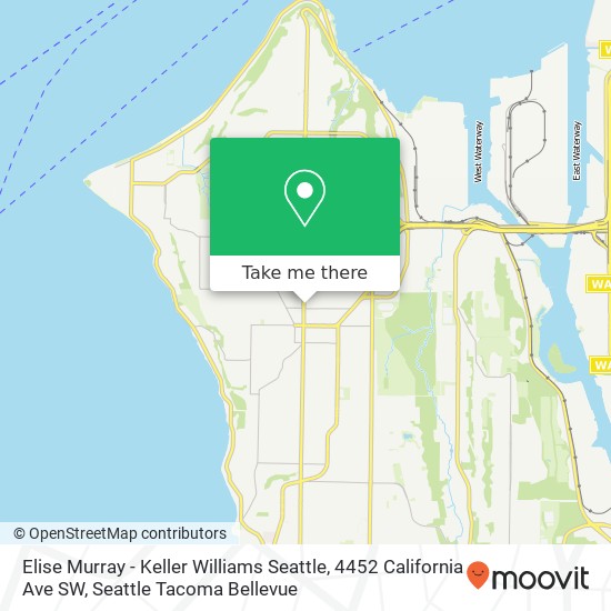 Mapa de Elise Murray - Keller Williams Seattle, 4452 California Ave SW