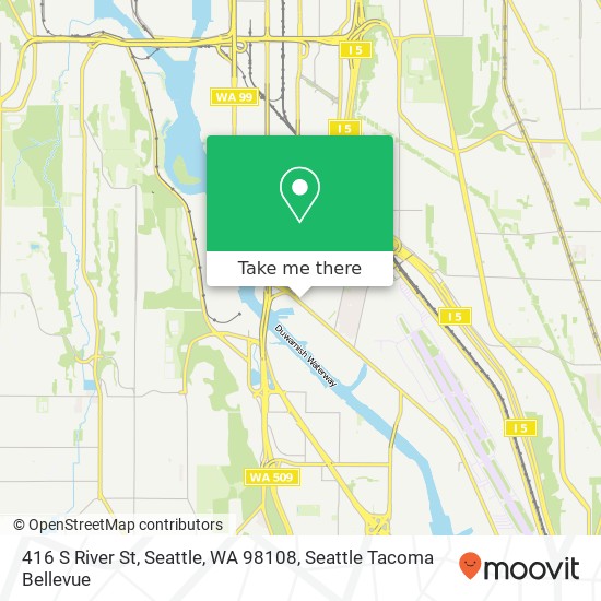 Mapa de 416 S River St, Seattle, WA 98108