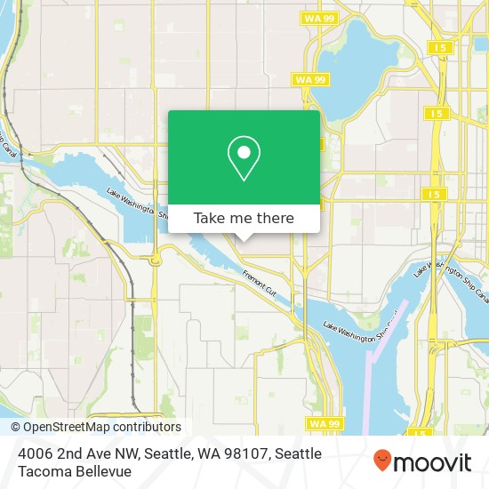 Mapa de 4006 2nd Ave NW, Seattle, WA 98107