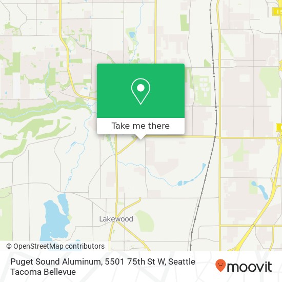 Puget Sound Aluminum, 5501 75th St W map