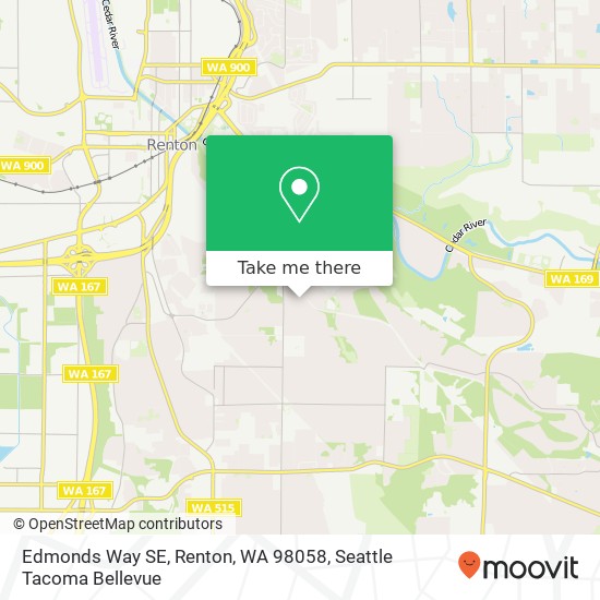 Mapa de Edmonds Way SE, Renton, WA 98058