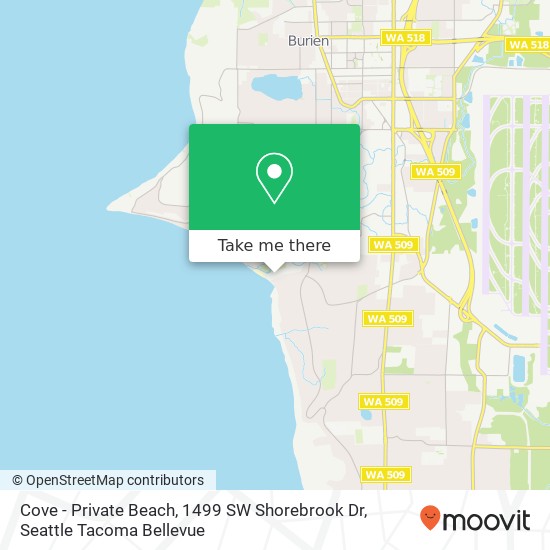 Mapa de Cove - Private Beach, 1499 SW Shorebrook Dr