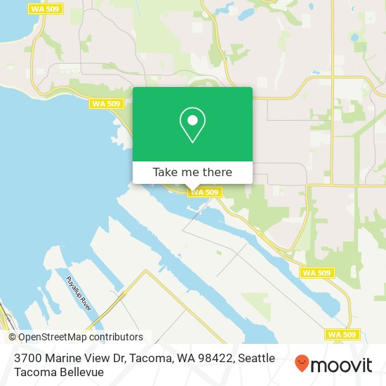 Mapa de 3700 Marine View Dr, Tacoma, WA 98422