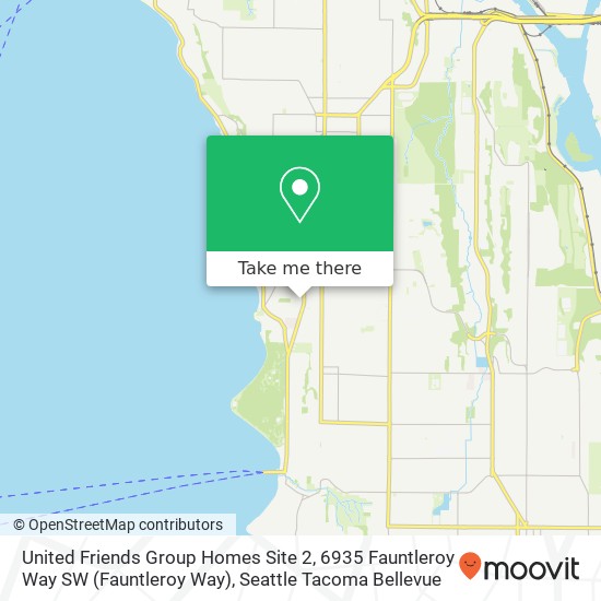 Mapa de United Friends Group Homes Site 2, 6935 Fauntleroy Way SW