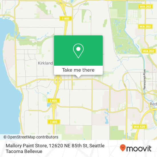 Mapa de Mallory Paint Store, 12620 NE 85th St