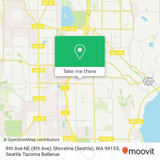 Mapa de 8th Ave NE (8th Ave), Shoreline (Seattle), WA 98155