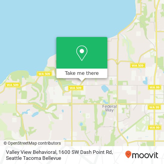 Mapa de Valley View Behavioral, 1600 SW Dash Point Rd