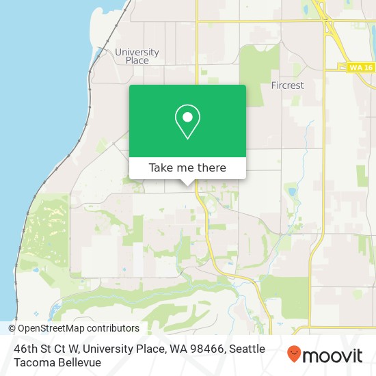 46th St Ct W, University Place, WA 98466 map